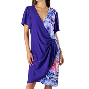 Roberto Cavalli Faux Wrap Party Dress Blue S/M